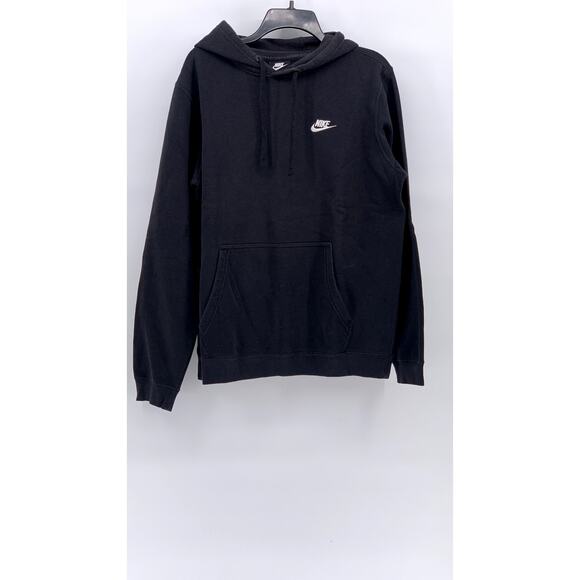 NIKE Women's Black-White Logo Sportswear Pullover Classic Hoodie SZ L - Picture 1 of 10